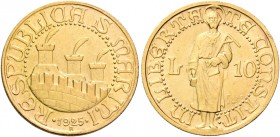 San Marino. Repubblica. I periodo, 1864-1938. 

Da 10 lire 1925. Pagani 349.
Rara. Spl