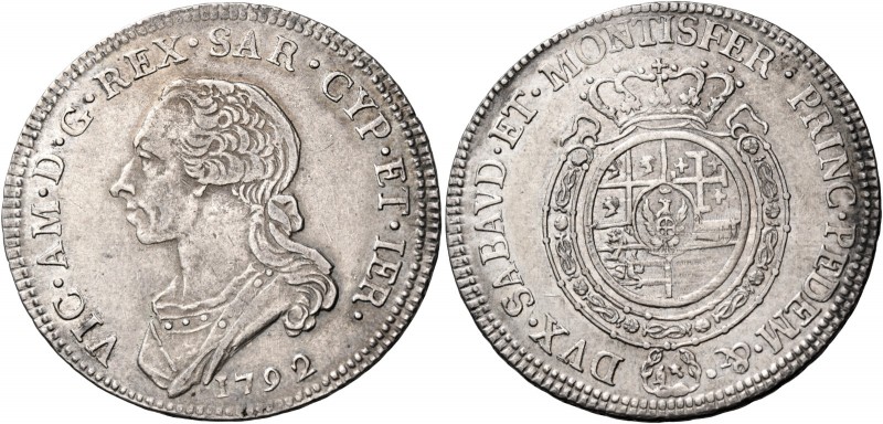 Savoia. Vittorio Amedeo III, 1773-1796. 

Mezzo scudo 1792, AR 17,56 g. VIC AM...