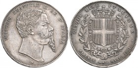 Savoia. Vittorio Emanuele II re d’Italia, 1861-1878. 

Da 5 lire 1861 Firenze. Pagani 481. MIR 1081a.
Molto rara. Spl