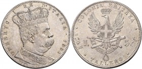 Savoia. Monetazione per la Colonia Eritrea. 

Da 5 lire o tallero 1891. Pagani 630. MIR 1110a.
Rara. Migliore di Spl