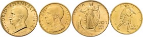 Savoia. Vittorio Emanuele III re d’Italia, 1900-1946. 

Da 100 e 50 lire 1932/X. Pagani 648 e 659. MIR 1118c e 1123c.
Rare. q.Fdc