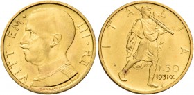Savoia. Vittorio Emanuele III re d’Italia, 1900-1946. 

Da 50 lire 1931/X. Pagani 658. MIR 1123b.
Molto rara. q.Fdc