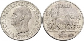 Savoia. Vittorio Emanuele III re d’Italia, 1900-1946. 

Da 20 lire 1936/XIV. Pagani 681. MIR 1130a.
Migliore di Spl
