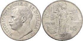 Savoia. Vittorio Emanuele III re d’Italia, 1900-1946. 

Da 5 lire 1911. Pagani 707. MIR 1135a.
Migliore di Spl