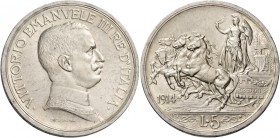 Savoia. Vittorio Emanuele III re d’Italia, 1900-1946. 

Da 5 lire 1914. Pagani 708. MIR 1136a.
Molto rara. q.Fdc