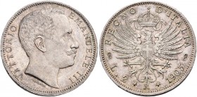 Savoia. Vittorio Emanuele III re d’Italia, 1900-1946. 

Da 2 lire 1905. Pagani 729. MIR 1139e.
Fdc

Ex asta NAC 76, 2013, 387.