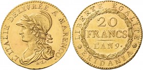 Torino. Repubblica Subalpina, 1800-1802. 

Da 20 franchi anno IX (1800). Pagani 3a. Friedberg 1172.
Rara. Spl