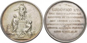Francia. Luigi XV, 1715-1774. 

Medaglia 1744, AR 34,77 g. Ø 41,5 mm. Il re su un piedistallo. Rv. LUDOVICO XV / REGI CHRISTIANISSIMO, / REDIVIVO ET...