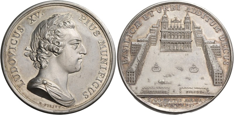 Francia. Luigi XV, 1715-1774. 

Medaglia 1754, AR 35,03 g. Ø 41,6 mm. Per la c...