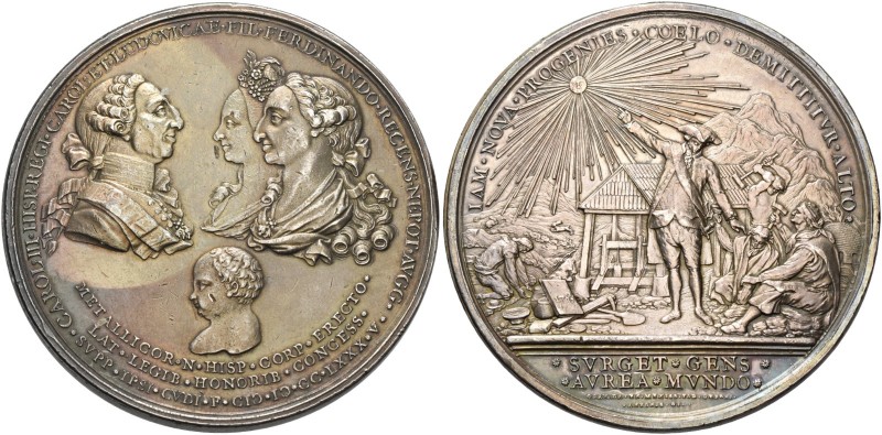Messico. Carlo III re di Spagna, 1759-1788. 

Medaglia 1785, AR 118,36 g. Ø 62...