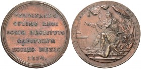 Messico. Ferdinando VII re di Spagna, 1808-1833. 

Medaglia 1814, Æ 51,37 g. Ø 51,6 mm. Commemorazione del Capitolo ecclesiastico di Città del Messi...