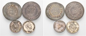 Lotti multipli. 

Lotto di quattro monete. Firenze. Carlo Ludovico di Borbone reggenza di Maria Luigia, 1803-1807. Lira 1803 AR. MIR 427. Lira 1806 ...