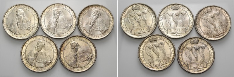 Lotti multipli. 

Lotto di cinque monete. San Marino. Repubblica. I periodo, 1...