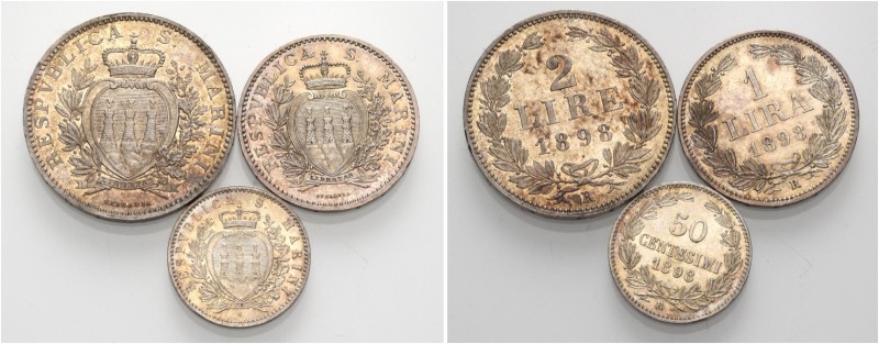Lotti multipli. 

Lotto di tre monete. San Marino. Repubblica. I periodo, 1864...