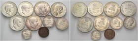 Lotti multipli. 

Lotto di dieci monete. Savoia. Vittorio Emanuele III re d’Italia, 1900-1946. Monetazione per la Somalia italiana. Rupia 1910, 1912...