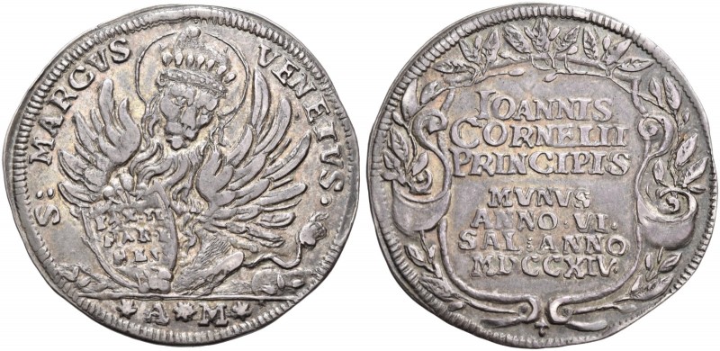 Giovanni II Corner, 1709-1722. 

Osella anno VI/1714, AR 9,51 g. S MARCVS – VE...