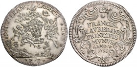 Francesco Loredan, 1752-1762. 

Osella anno V/1756, AR 9,78 g. S M V FRANC – LAVRED – DVX Grande vaso a calice, recante la scritta VAS / ONOR / ABI ...
