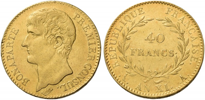 Monete d’oro europee. Francia. Consolato. Napoleone I console, 1799-1804. 

Da...
