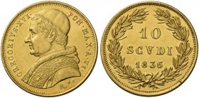 Monete d’oro europee. Italia. Stato Pontificio. 

Gregorio XVI (Bartolomeo Alberto Cappellari), 1831-1846. Da 10 scudi anno VI/1836 Roma, AV 17,32 g...