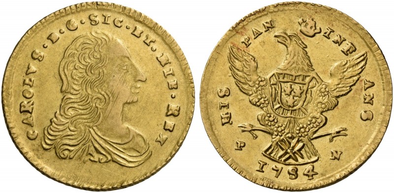 Monete d’oro europee. Italia. Regno di Sicilia. 

Carlo di Borbone, 1734-1759....