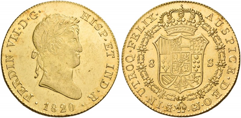 Monete d’oro europee. Spagna. Ferdinando VII, 1808-1833. 

Da 8 escudos 1820 M...