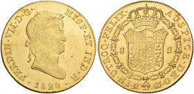 Monete d’oro europee. Spagna. Ferdinando VII, 1808-1833. 

Da 8 escudos 1820 Madrid, AV 27,02 g. Friedberg 311. Calicó 35.
Rara e in stato di conse...