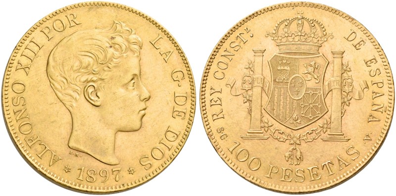 Monete d’oro europee. Spagna. Alfonso XIII, 1886-1931. 

Da 100 pesetas 1897/1...