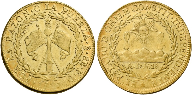 Monete d’oro dei paesi dell’Oltreoceano. Cile. Repubblica, dal 1818. 

Da 8 es...