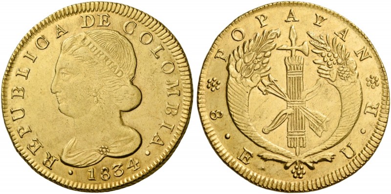 Monete d’oro dei paesi dell’Oltreoceano. Colombia. Repubblica (I), 1821-1837. 
...