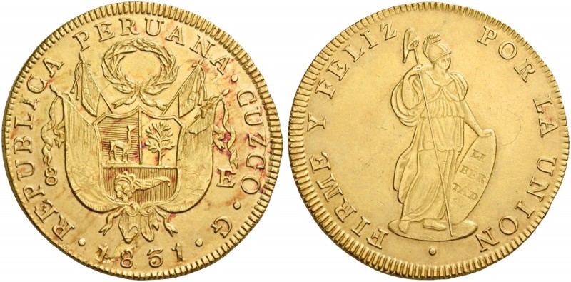 Monete d’oro dei paesi dell’Oltreoceano. Perù. Repubblica, dal 1821. 

Da 8 es...