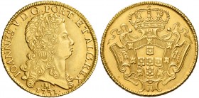 Monete d’oro dei paesi dell’Oltreoceano. Regno del Portogallo. Monetazione per il Brasile. Dom Joao V, 1706-1750. 

Da 12.800 reis 1731 Mina Gerais,...