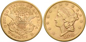 Monete d’oro dei paesi dell’Oltreoceano. Stati Uniti d’America. 

Da 20 dollari Liberty 1876 San Fransisco, AV 33,42 g. Friedberg 175.
q.Fdc