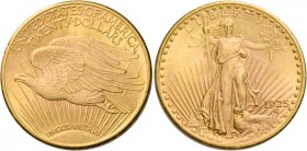 Monete d’oro dei paesi dell’Oltreoceano. Stati Uniti d’America. 

Da 20 dollari Saint Gaudens 1925 Philadelphia, AV 33,39 g. Friedberg 185.
q.Fdc...