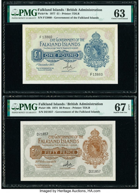 Falkland Islands Government of the Falkland Islands 1 Pound; 50 Pence 1.12.1977;...