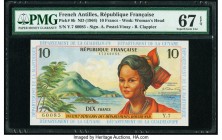 French Antilles Institut d'Emission des Departements d'Outre-Mer 10 Francs ND (1964) Pick 8b PMG Superb Gem Unc 67 EPQ. 

HID09801242017

© 2020 Herit...
