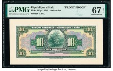 Haiti Banque Nationale de la Republique d'Haiti 10 Gourdes 1919 Pick 163p1 Front Proof PMG Superb Gem Unc 67 EPQ. 

HID09801242017

© 2020 Heritage Au...