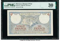 Morocco Banque d'Etat du Maroc 20 Francs 30.4.1924 Pick 12 PMG Very Fine 30. 

HID09801242017

© 2020 Heritage Auctions | All Rights Reserved