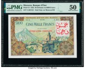 Morocco Banque d'Etat du Maroc 50 Dirhams on 5000 Francs 23.7.1953 Pick 51 PMG About Uncirculated 50. 

HID09801242017

© 2020 Heritage Auctions | All...