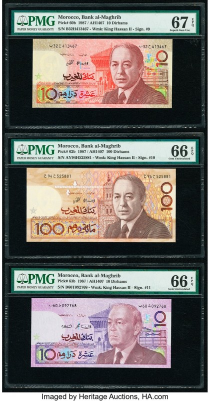 Morocco Bank al-Maghrib Group of Seven Graded Examples PMG Superb Gem Unc 67 EPQ...