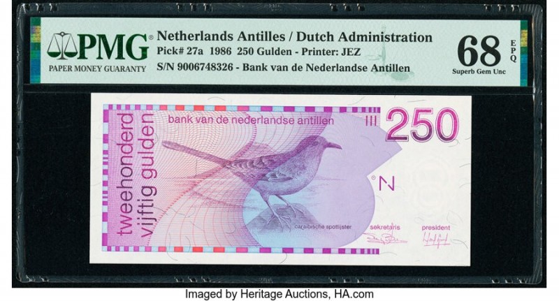 Netherlands Antilles Bank van de Nederlandse Antillen 250 Gulden 31.3.1986 Pick ...