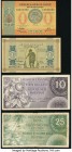 Netherlands Indies Group Lot of 4 Examples Very Fine-Crisp Uncirculated. The 1 and 10 gulden are About Uncirculated, the 2 1/2 gulden is Crisp Uncircu...