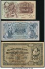 Netherlands Indies Group of 3 Examples Fine-Very Fine. The 5 and 10 gulden are Very Fine and the 100 gulden is Fine with edge splits and annotations.
...