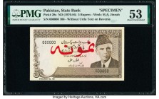 Pakistan State Bank of Pakistan 5 Rupees ND (1976-84) Pick 28s Specimen PMG About Uncirculated 53. Staple holes.

HID09801242017

© 2020 Heritage Auct...