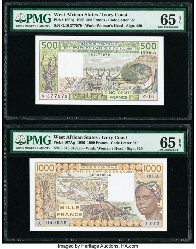 West African States Group Lot of 5 Graded Examples PMG Superb Gem Unc 67 EPQ (2)...