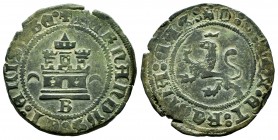 Fernando e Isabel (1474-1504). 2 maravedís. Burgos. (Cal-67). Anv.: FERNANDVS : ET : ELISABE º. Rev.: + D : G : REX : ET : REGINA : CAS :. Ae. 4,95 g....