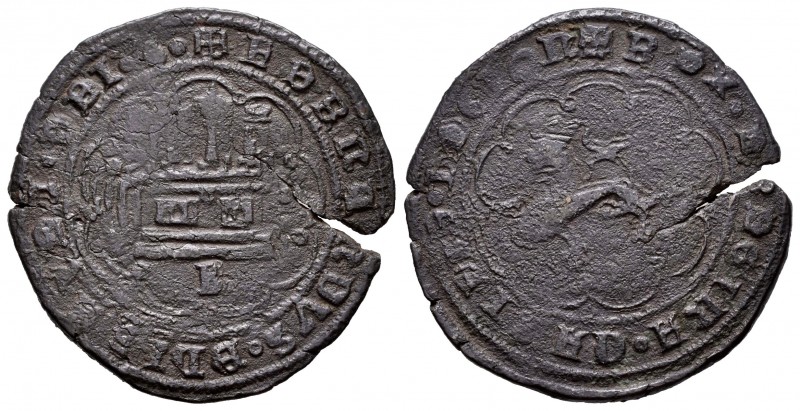 Fernando e Isabel (1474-1504). 4 maravedís. Burgos. (Cal-116). Ae. 7,47 g. Con B...