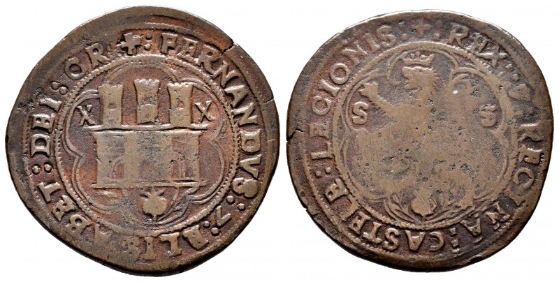 Fernando e Isabel (1474-1504). 4 maravedís. Sevilla. (Cal-149). (Rs-725). Ae. 10...