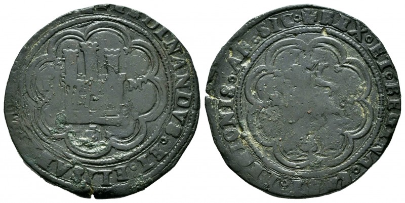 Fernando e Isabel (1474-1504). 4 maravedís. Toledo. M. (Cal-152). (Rs-773). Ae. ...