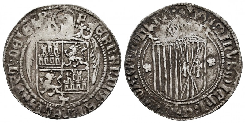 Fernando e Isabel (1474-1504). 1 real. Toledo. (Cal-453). (Lf-C7.3.2). Anv.: FER...