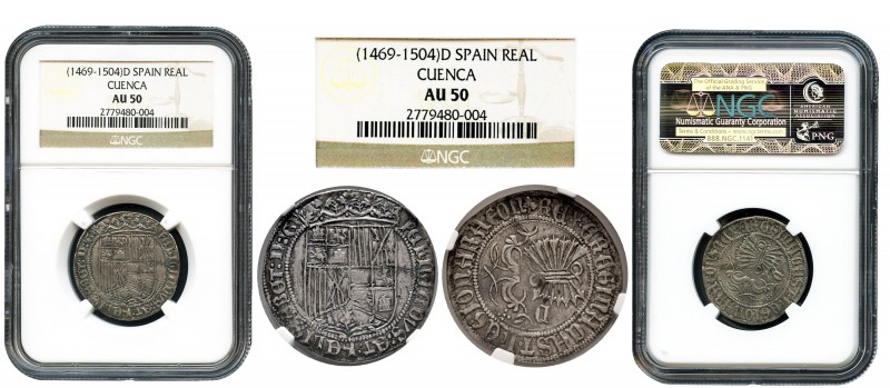 Fernando e Isabel (1474-1504). 1 real. Cuenca. (Cal-342). (Lf-F3.6.1). Ag. Sin m...